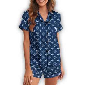 LV | Premium Short Button Up Pajamas Set SPJS121-LV-HYT-TT-050502