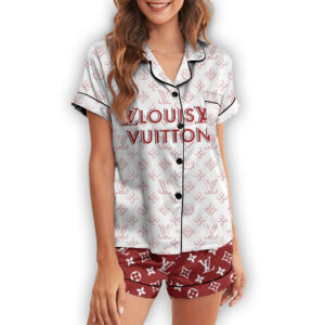 LV | Premium Short Button Up Pajamas Set SPJS121-LV-HYT-TT-050506