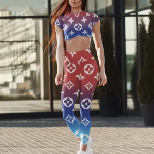 LV | Premium Crop Top Leggings Set AT12