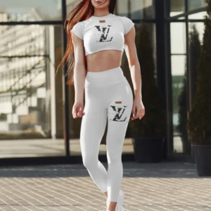 LV | Premium Crop Top Leggings Set AT19