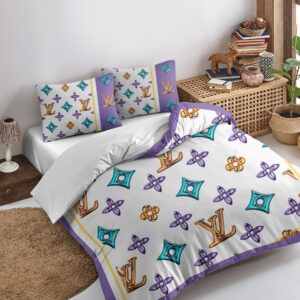LV | Premium 3Pcs Bedding Set 3BS73-LV-HYT-TT-24062503 - Full (75"×90")