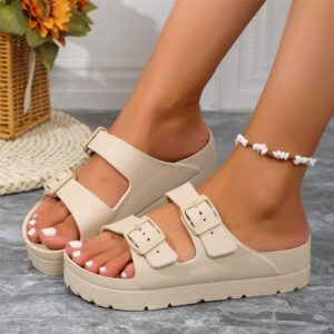 COACH | Premium Solid Summer Sandals - Light Brown, 10