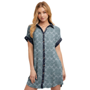 COACH | Premium Short-Sleeve Button-Up Shirt Dress DSM197-CCH-HYT-NA-18062503