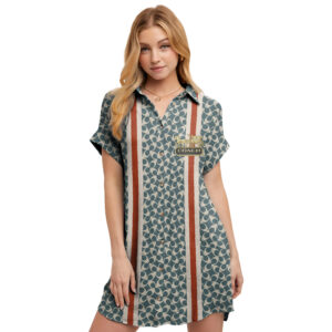 COACH | Premium Short-Sleeve Button-Up Shirt Dress DSM197-CCH-HYT-NA-18062504
