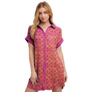 COACH | Premium Short-Sleeve Button-Up Shirt Dress DSM197-CCH-HYT-NA-18062506