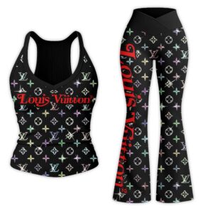 LV | Premium Bodycon Ribbed Tanktop & Flare Leggings Combo CB294-LV-HYT-TT-18072501